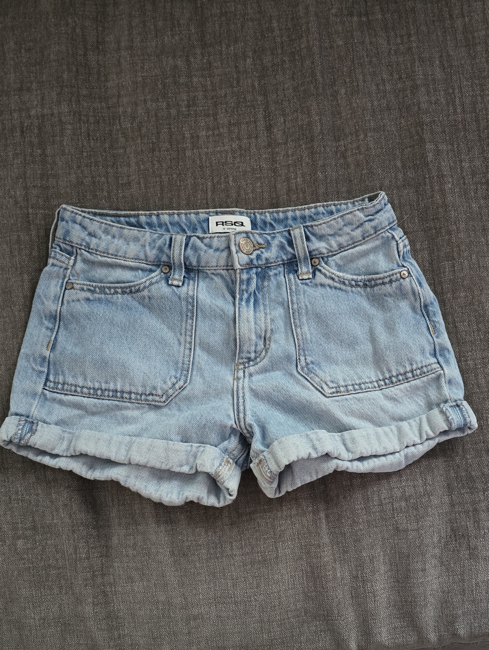 Girls' RSQ Light Blue Rolled-Hem Denim Shorts